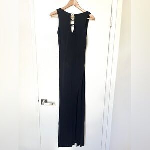 TADASHI CORSET BACK RHINESTONE BLACK KNIT MAXI DRESS - Size M